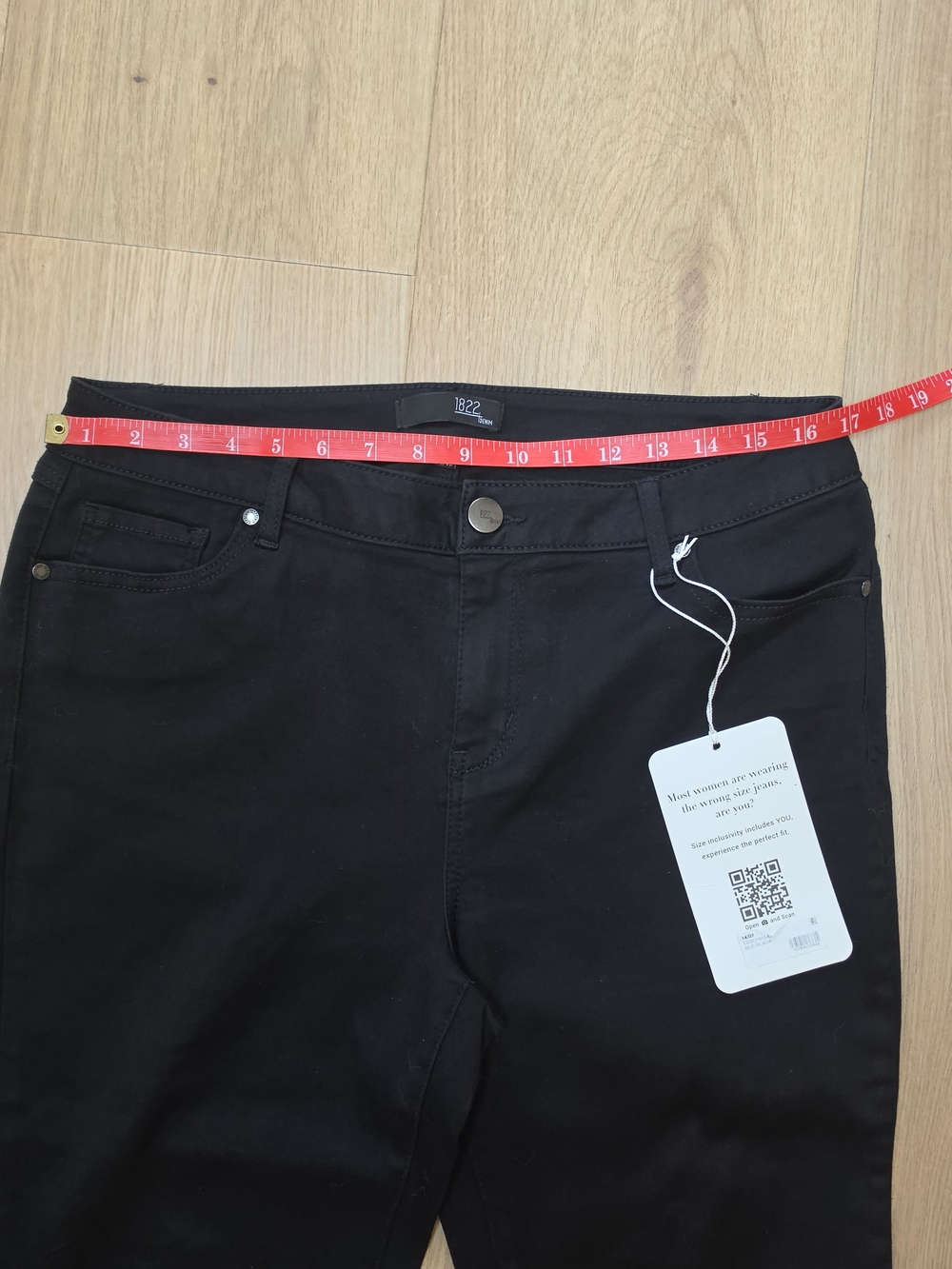 1822 Butter Denim Black Slim Boot Jeans Size 14/32 NWT Stretch - Picture 6 of 9